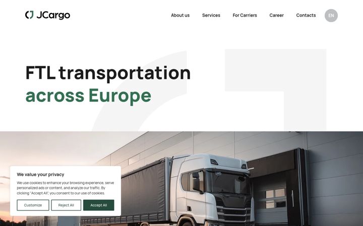 Screenshot of jcargo.com