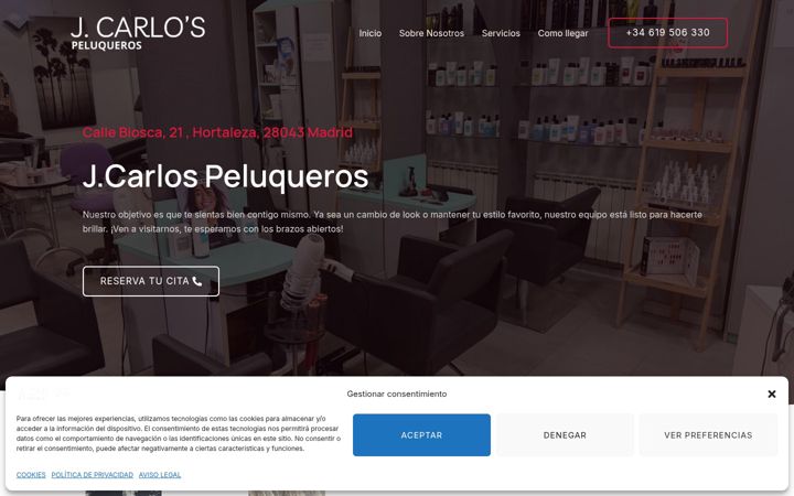Screenshot of jcarlospeluqueros.es