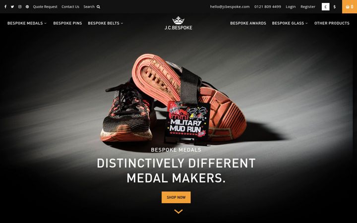 Screenshot of jcbespoke.com