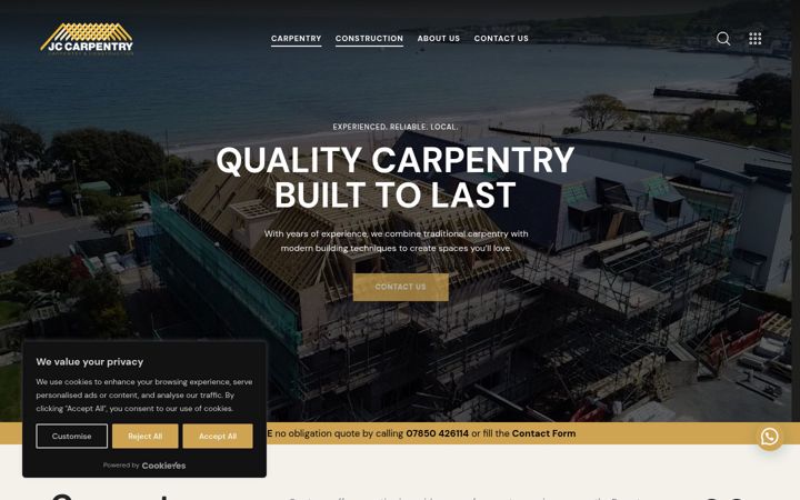 Screenshot of jccarpentrydorset.co.uk