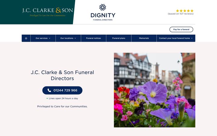 Screenshot van jcclarkefunerals.co.uk