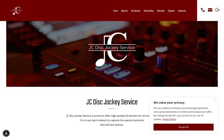 Screenshot of jcdiscjockeyservice.com