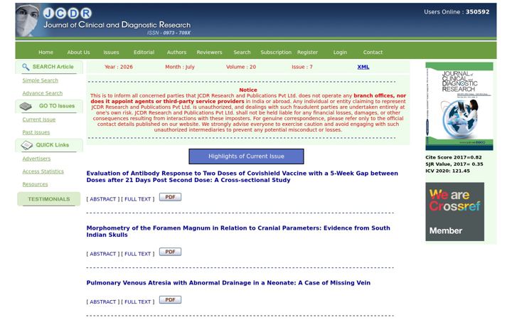 Screenshot of jcdr.net