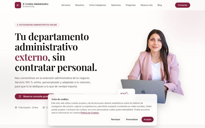 Screenshot of jcgestionadministrativa.com