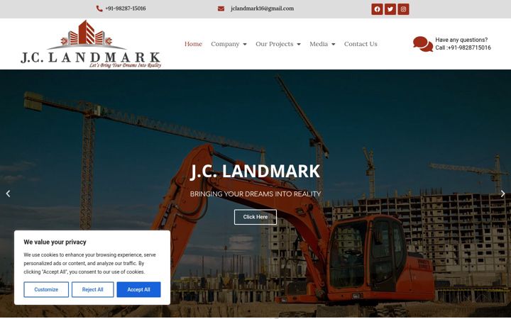 Ekraanipilt saidist jclandmark.in