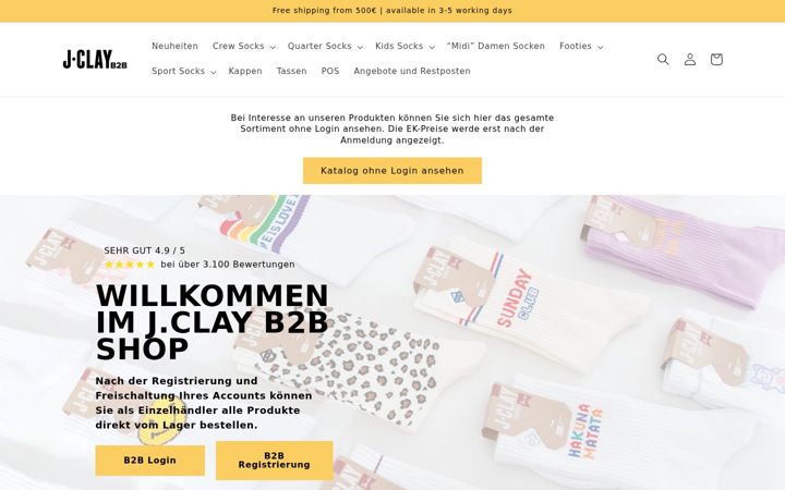 Screenshot of jclay-b2b.com