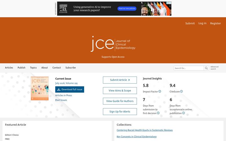 Zrzut ekranu jclinepi.com