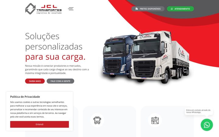 Screenshot of jcltransportes.com.br