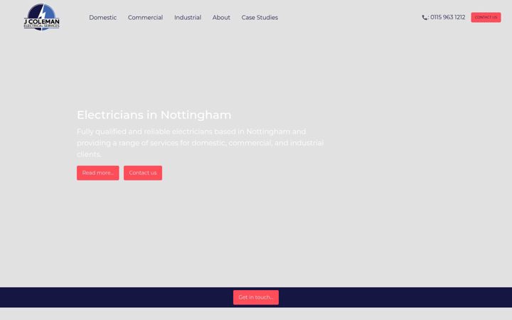 Screenshot of jcolemanelectricalservices.co.uk