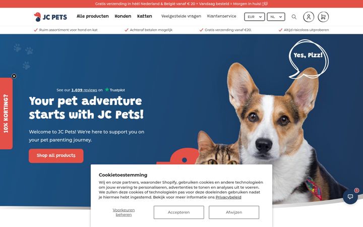 Screenshot of jcpets.nl