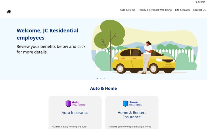 Screenshot of jcresidentalvoluntarybenefits.com