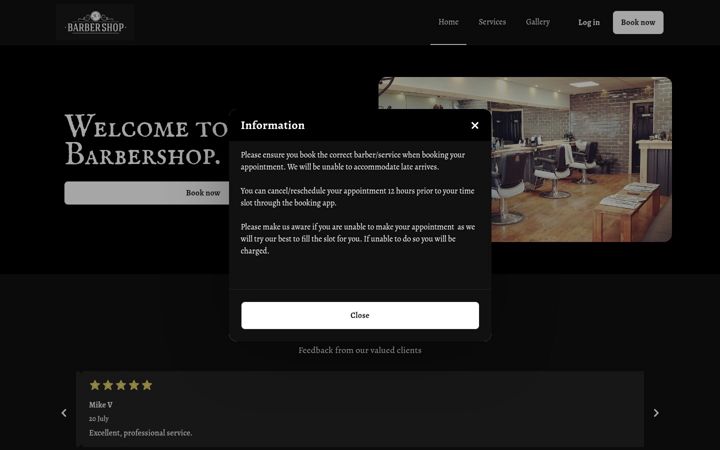Screenshot of jcsbarbers.com