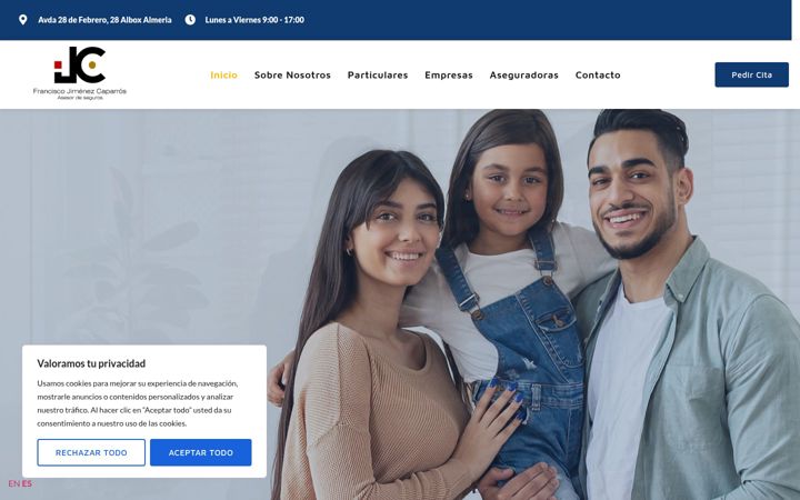 Screenshot of jcseguros.com