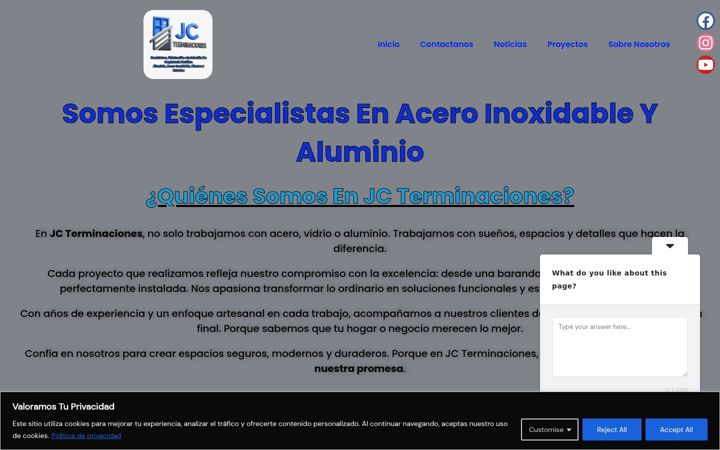 Screenshot of jcterminaciones.com