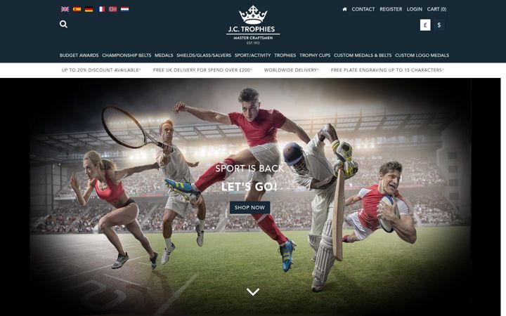 Screenshot of jctrophies.com