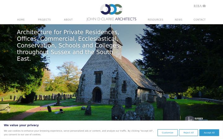 Screenshot of jdcarchitects.co.uk