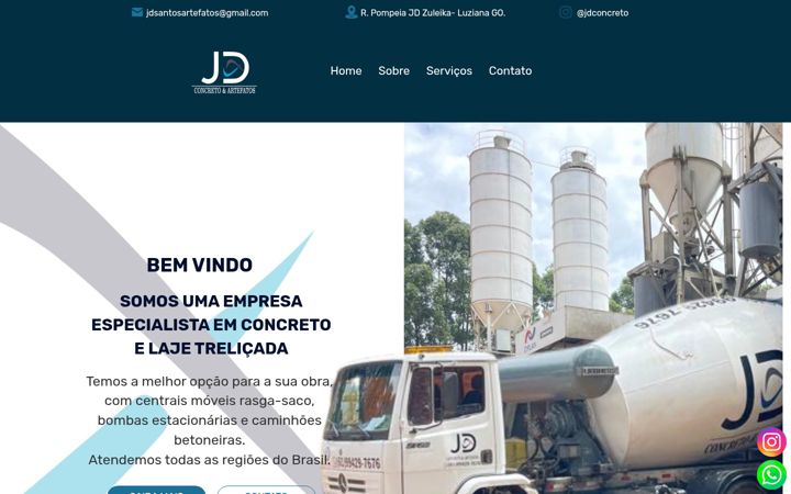 Screenshot of jdconcreto.com.br