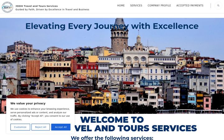 Screenshot of jddhtravel.com