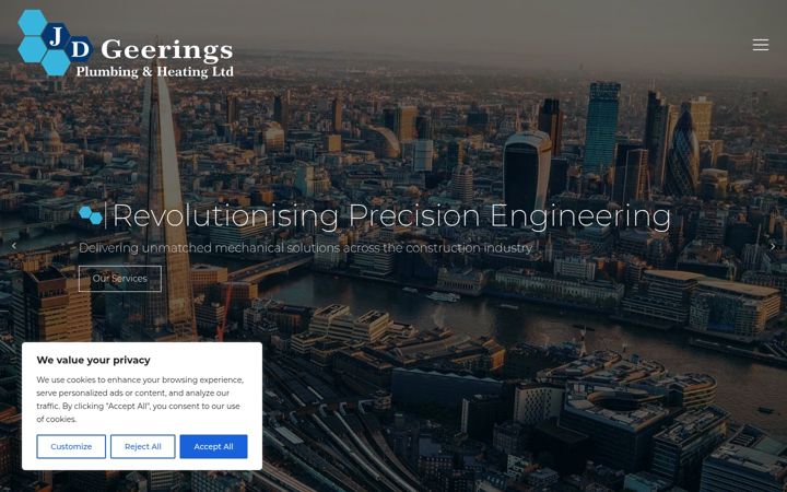 Screenshot of jdgeeringsmechanical.co.uk