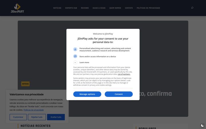 Screenshot of jdinplay.com.br