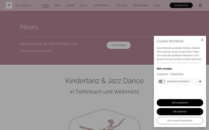 Screenshot of jdjessdance.de