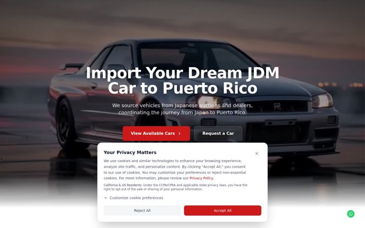 Screenshot of jdmdirectus.com