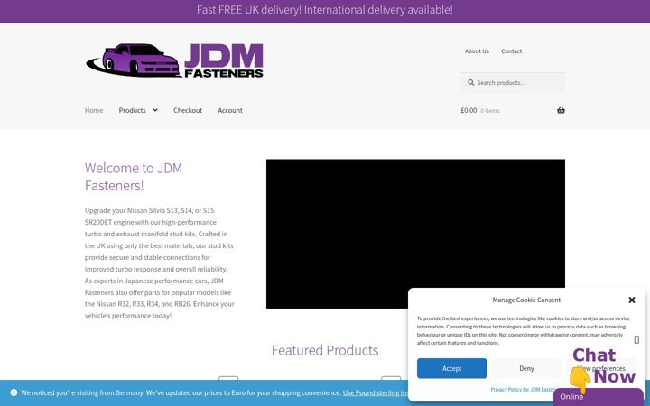 Screenshot of jdmfasteners.com
