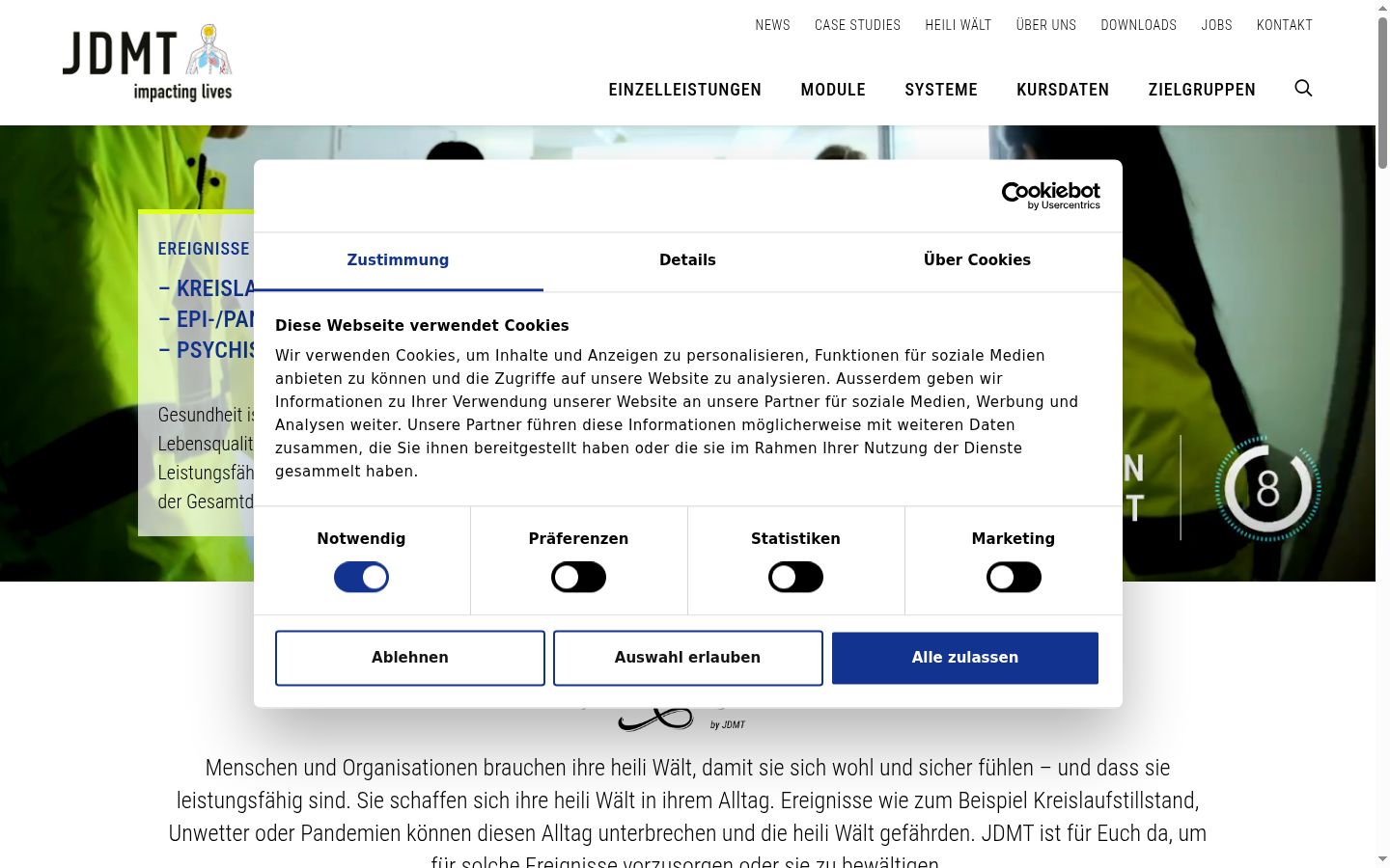 Screenshot of the consent banner shown before any interaction