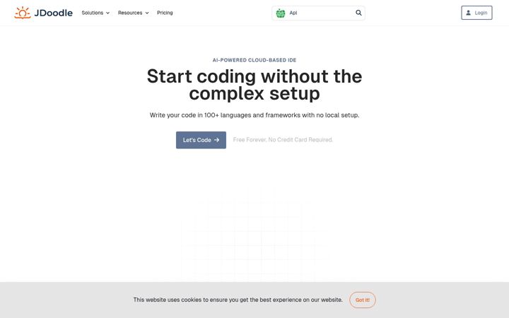 Screenshot of jdoodle.com