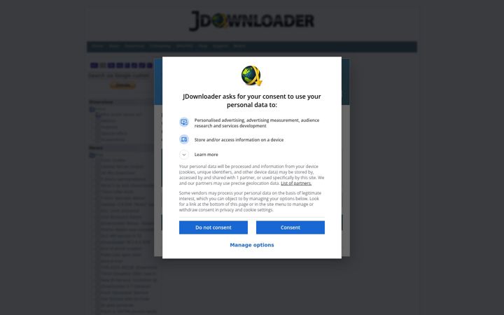 Screenshot of jdownloader.org