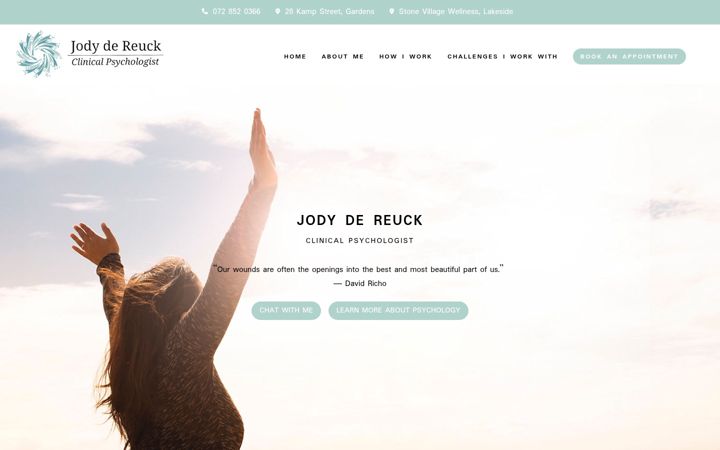 Screenshot of jdrpsychologist.co.za