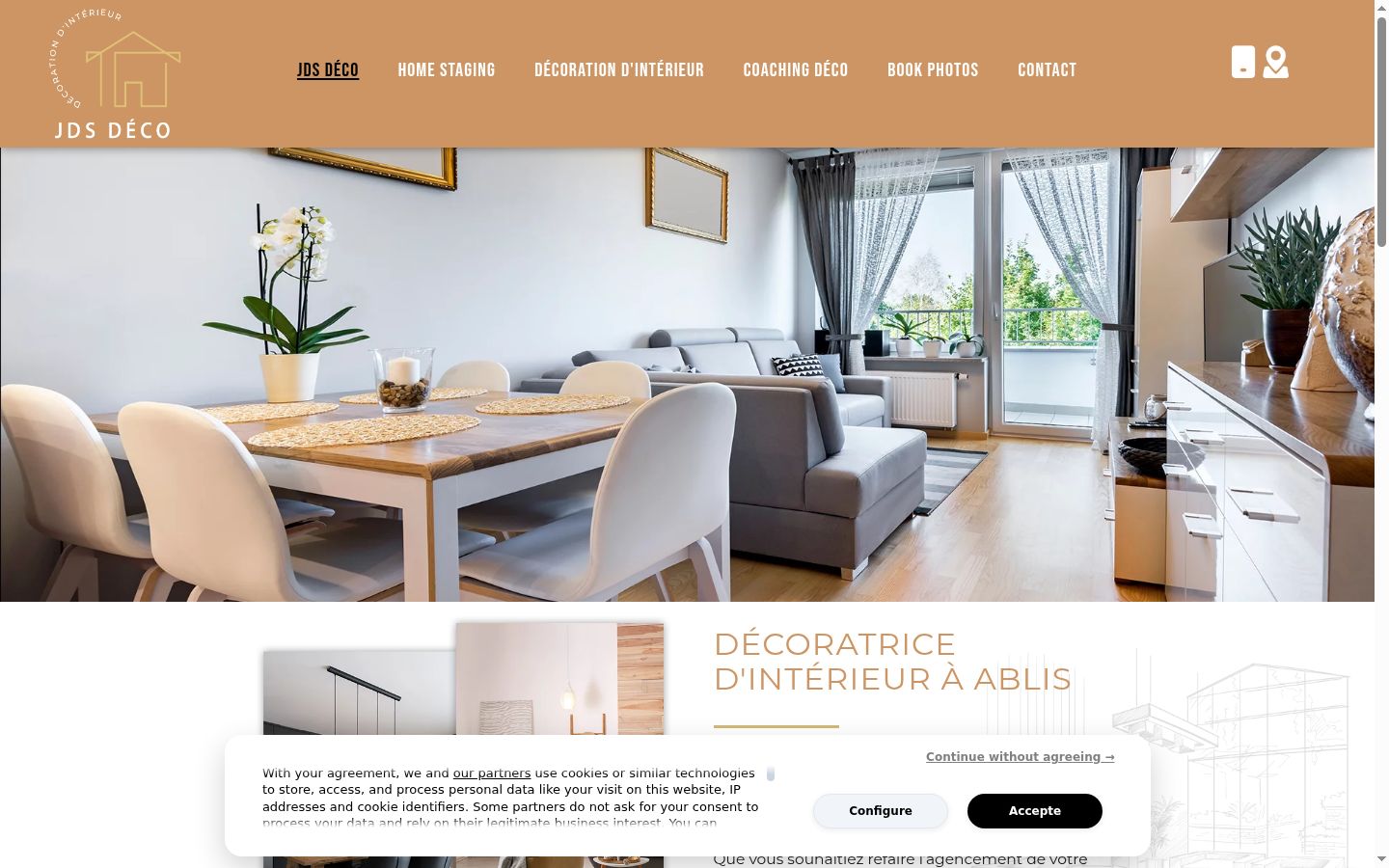 Capture d'écran de la bannière de consentement affichée avant toute interaction