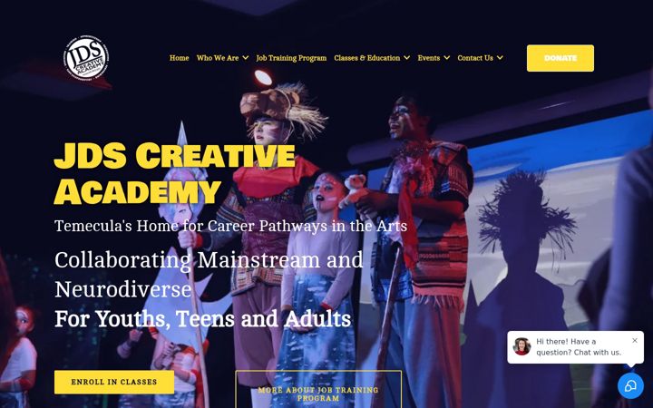 Screenshot of jdscreativeacademy.org