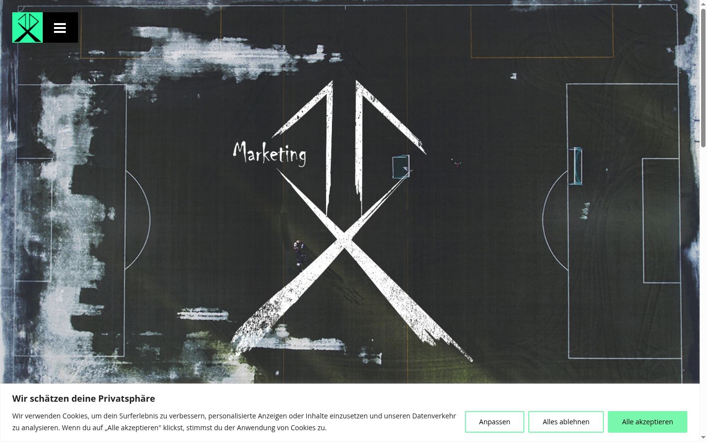 Captura de pantalla del banner de consentimiento mostrado antes de cualquier interacción