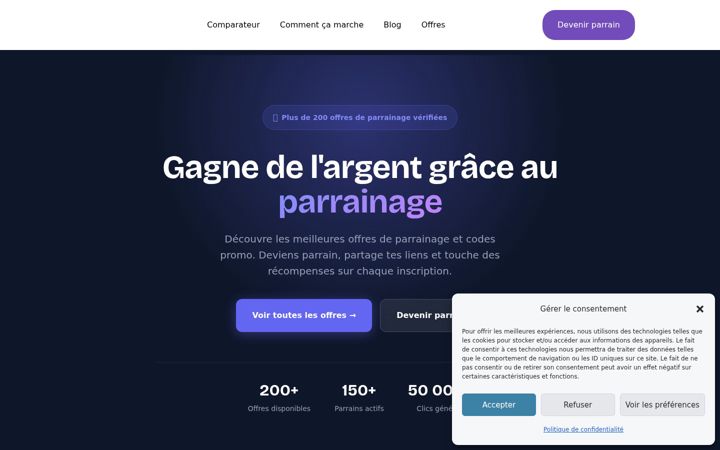 Screenshot of je-parraine.fr