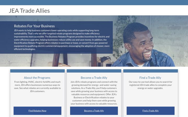 Screenshot of jeabusinesstradeallies.com