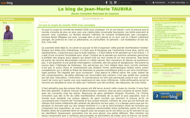 Screenshot of jean-marie-taubira.com