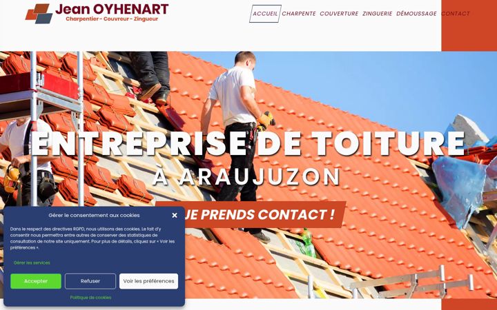 Screenshot of jean-oyhenart-couvreur.fr