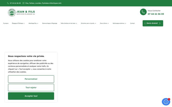 Screenshot of jeanetfilselagage.fr