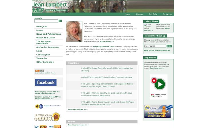 Screenshot of jeanlambertmep.org.uk