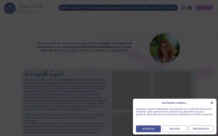 Screenshot of jeannefridh-magnetiseur.fr