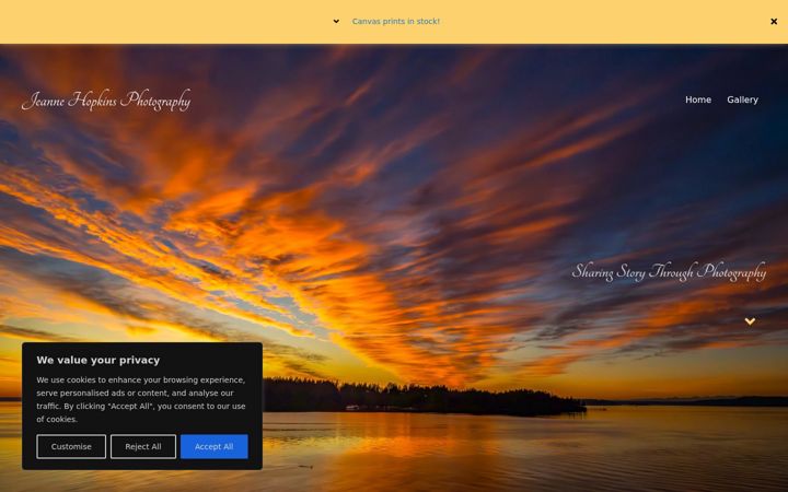 Screenshot of jeannehopkinsphotography.com