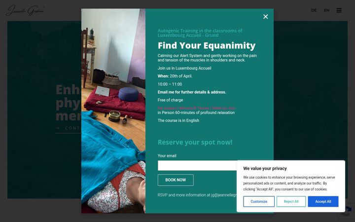 Screenshot of jeannellegresham.com