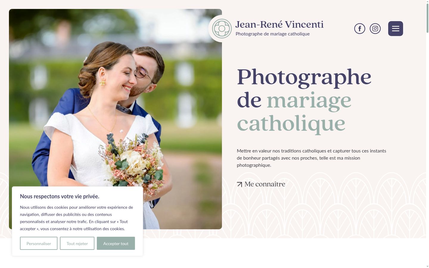 Capture d'écran de la bannière de consentement affichée avant toute interaction