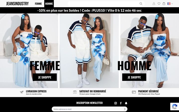 Snímek obrazovky jeans-industry.fr