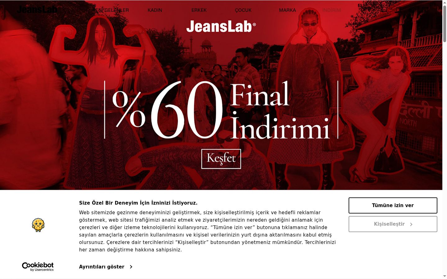 Snímek obrazovky baneru souhlasu zobrazeného před jakoukoli interakcí