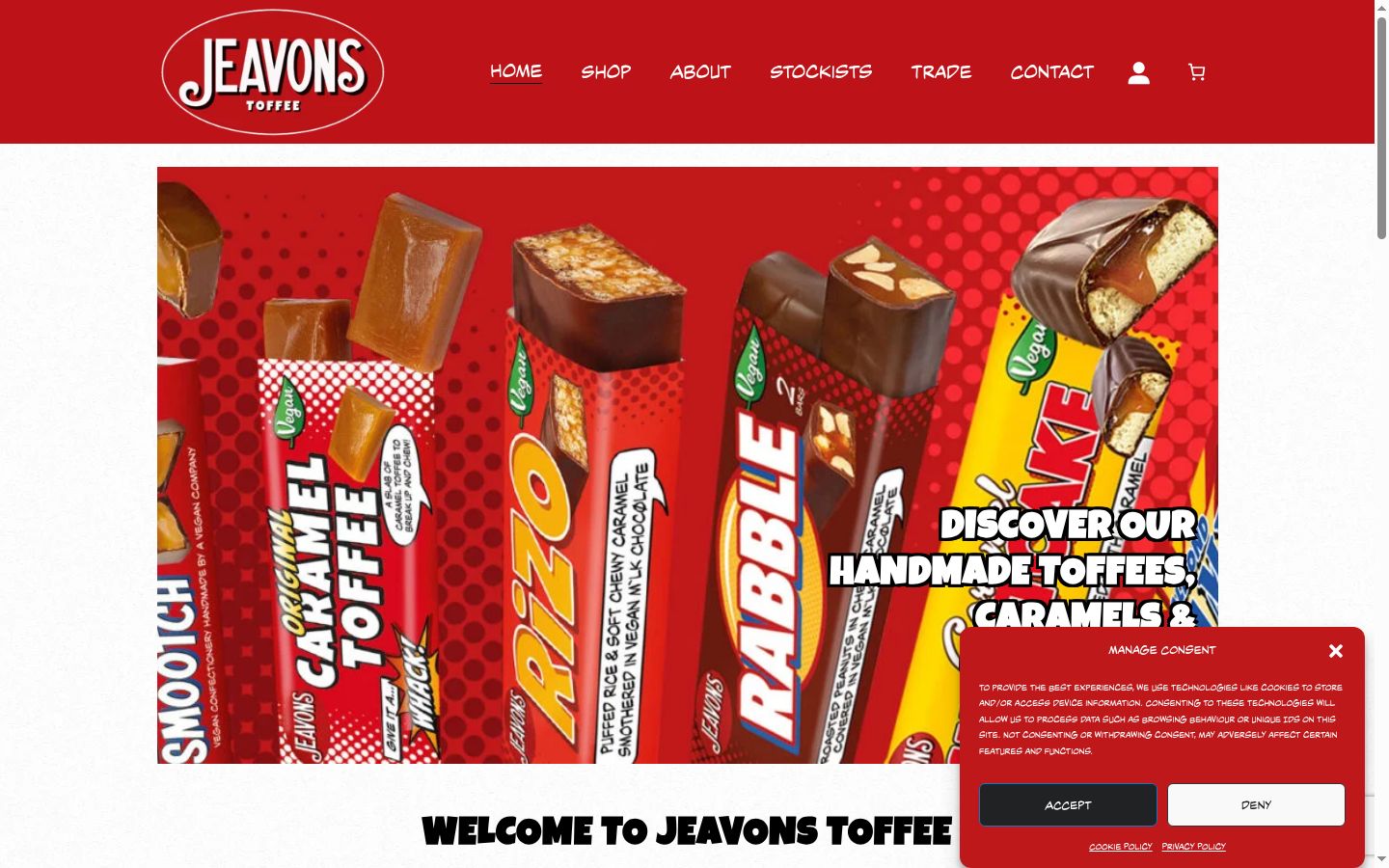 Screenshot van de toestemmingsbanner zoals getoond vóór enige interactie