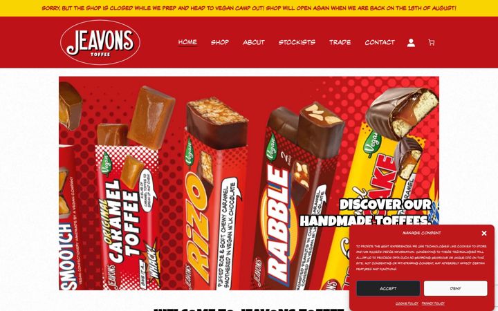 Screenshot of jeavonstoffee.com