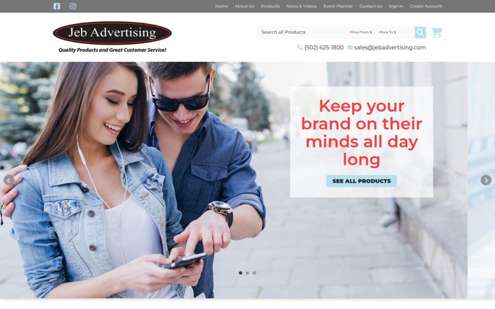 Screenshot of jebadvertising.com