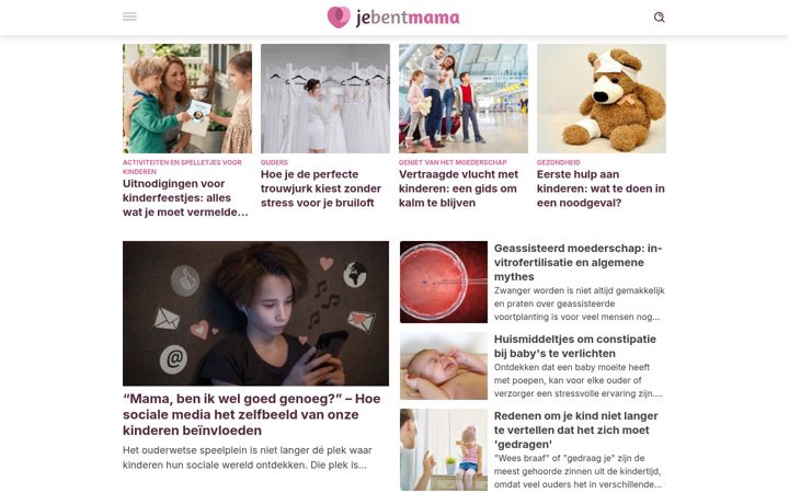 Screenshot of jebentmama.nl